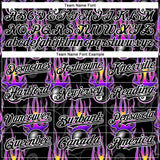 Custom Black White 3D Pattern Design Flaming Billiards Snooker 8 Ball Authentic Baseball Jersey