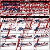 Custom White USA Flag Royal Red-Black 3D Authentic Baseball Jersey