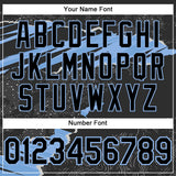 Custom Stitched Black Light Blue 3D Pattern Design Torn Paper Style Sports Pullover Sweatshirt Hoodie