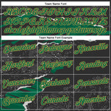 Custom Stitched Black Kelly Green-Old Gold 3D Pattern Design Torn Paper Style Sports Pullover Sweatshirt Hoodie