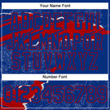 Custom Stitched Royal Red 3D Pattern Design Torn Paper Style Sports Pullover Sweatshirt Hoodie