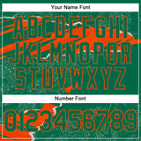 Custom Stitched Kelly Green Orange 3D Pattern Design Torn Paper Style Sports Pullover Sweatshirt Hoodie