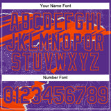 Custom Stitched Purple Orange 3D Pattern Design Torn Paper Style Sports Pullover Sweatshirt Hoodie