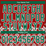 Custom Stitched Red Kelly Green-White Christmas Snowflakes 3D Sports Pullover Sweatshirt Hoodie