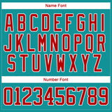 Custom Teal Red-White Christmas Santa Claus 3D Hockey Lace Neck Jersey