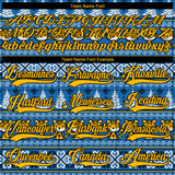 Custom Light Blue Gold-Black Christmas Tree And Tiger 3D Hockey Lace Neck Jersey