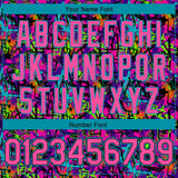 Custom Graffiti Pattern Pink Black-Lakes Blue 3D Grunge Art Authentic Basketball Jersey