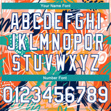 Custom Orange White-Teal 3D Pattern Abstract Hawaii Plant Graffiti Grunge Art Authentic Basketball Jersey
