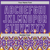 Custom Purple White 3D Pattern Design Traditional African Ethnic Style Authentic Baseball Jersey