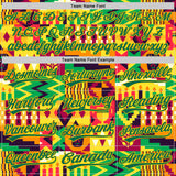 Custom Yellow Kelly Green 3D Pattern Design African Happy Kwanzaa Authentic Baseball Jersey