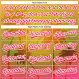 Custom Gold Neon Pink-White 3D Pattern Design Hawaii Palm Trees Authentic Baseball Jersey