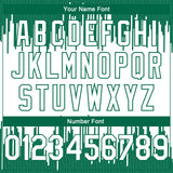 Custom White Kelly Green Abstract Vertical Lines Authentic City Edition Basketball Jersey