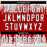 Custom Red White-Black Abstract Vertical Lines Authentic City Edition Basketball Jersey