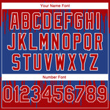Custom Royal Red-White Abstract Vertical Lines Authentic City Edition Basketball Jersey