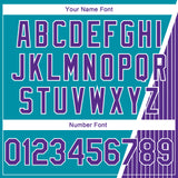 Custom Teal Purple-White Triangle Pinstripes Authentic City Edition Basketball Jersey