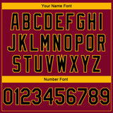 Custom Maroon Black-Gold Side Stripes Authentic City Edition Basketball Jersey