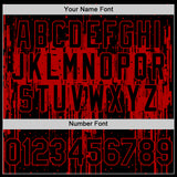 Custom Black Red 3D Pattern Design Dripping Splatter Art Authentic Baseball Jersey