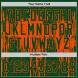 Custom Green Orange 3D Pattern Design Dripping Splatter Art Authentic Baseball Jersey