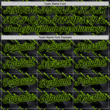 Custom Black Neon Green 3D Pattern Design Slant Lines Authentic Baseball Jersey