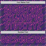 Custom Purple Pink 3D Pattern Design Slant Lines Authentic Baseball Jersey