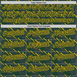 Custom Green Green-Gold 3D Pattern Design Slant Lines Authentic Baseball Jersey