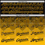 Custom Black Gold 3D Pattern Design Gradient Square Shapes Authentic Baseball Jersey