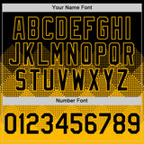 Custom Black Gold 3D Pattern Design Gradient Square Shapes Authentic Baseball Jersey