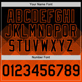 Custom Black Orange 3D Pattern Design Gradient Square Shapes Authentic Baseball Jersey