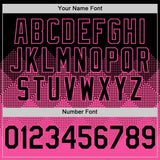 Custom Black Pink 3D Pattern Design Gradient Square Shapes Authentic Baseball Jersey