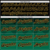 Custom Black Kelly Green-Old Gold 3D Pattern Design Gradient Square Shapes Authentic Baseball Jersey