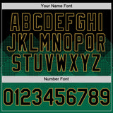 Custom Black Kelly Green-Old Gold 3D Pattern Design Gradient Square Shapes Authentic Baseball Jersey