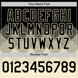 Custom Black Cream 3D Pattern Design Gradient Square Shapes Authentic Baseball Jersey