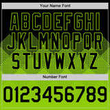 Custom Black Neon Green 3D Pattern Design Gradient Square Shapes Authentic Baseball Jersey