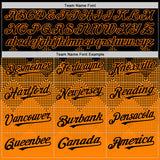 Custom Black Bay Orange 3D Pattern Design Gradient Square Shapes Authentic Baseball Jersey