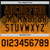 Custom Black Bay Orange 3D Pattern Design Gradient Square Shapes Authentic Baseball Jersey