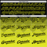 Custom Black Neon Yellow 3D Pattern Design Gradient Square Shapes Authentic Baseball Jersey