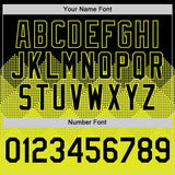 Custom Black Neon Yellow 3D Pattern Design Gradient Square Shapes Authentic Baseball Jersey