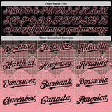Custom Black Medium Pink 3D Pattern Design Gradient Square Shapes Authentic Baseball Jersey