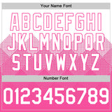 Custom White Pink 3D Pattern Design Gradient Square Shapes Authentic Baseball Jersey