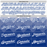 Custom White Royal 3D Pattern Design Gradient Square Shapes Authentic Baseball Jersey