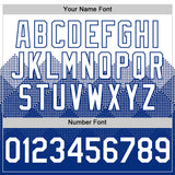 Custom White Royal 3D Pattern Design Gradient Square Shapes Authentic Baseball Jersey