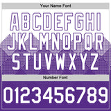 Custom White Purple 3D Pattern Design Gradient Square Shapes Authentic Baseball Jersey