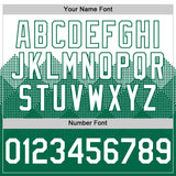 Custom White Kelly Green 3D Pattern Design Gradient Square Shapes Authentic Baseball Jersey