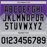 Custom Purple Black-Gray 3D Pattern Design Gradient Square Shapes Authentic Baseball Jersey