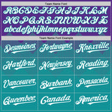 Custom Purple White-Teal 3D Pattern Design Gradient Square Shapes Authentic Baseball Jersey
