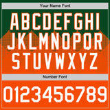 Custom Green White-Orange 3D Pattern Design Gradient Square Shapes Authentic Baseball Jersey