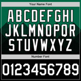 Custom Kelly Green White-Black 3D Pattern Design Gradient Square Shapes Authentic Baseball Jersey