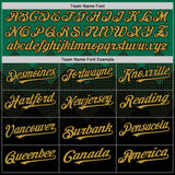 Custom Kelly Green Old Gold-Black 3D Pattern Design Gradient Square Shapes Authentic Baseball Jersey