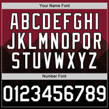 Custom Crimson White-Black 3D Pattern Design Gradient Square Shapes Authentic Baseball Jersey