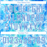 Custom Tie Dye Light Blue-White 3D Authentic Basketball Jersey